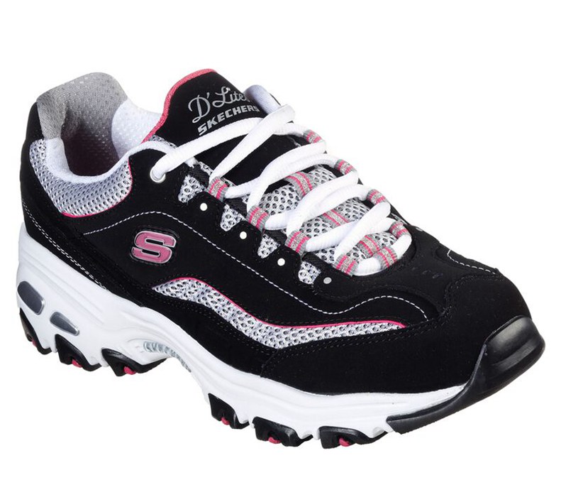 Skechers D'lites - Life Saver - Womens Sneakers Black/Pink [AU-RJ5491]